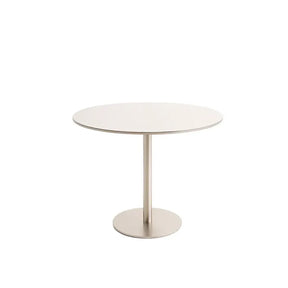 Conjunto de Jantar Mesa Redonda com Vidro Cloe 4 Cadeiras Lara - Champanhe c/ Off White