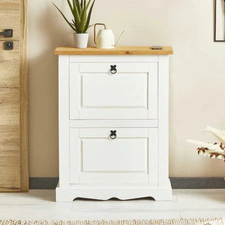 Sapateira Madeira 2 Portas Basculantes 10 Pares Rústico + 1 Ano de Garantia