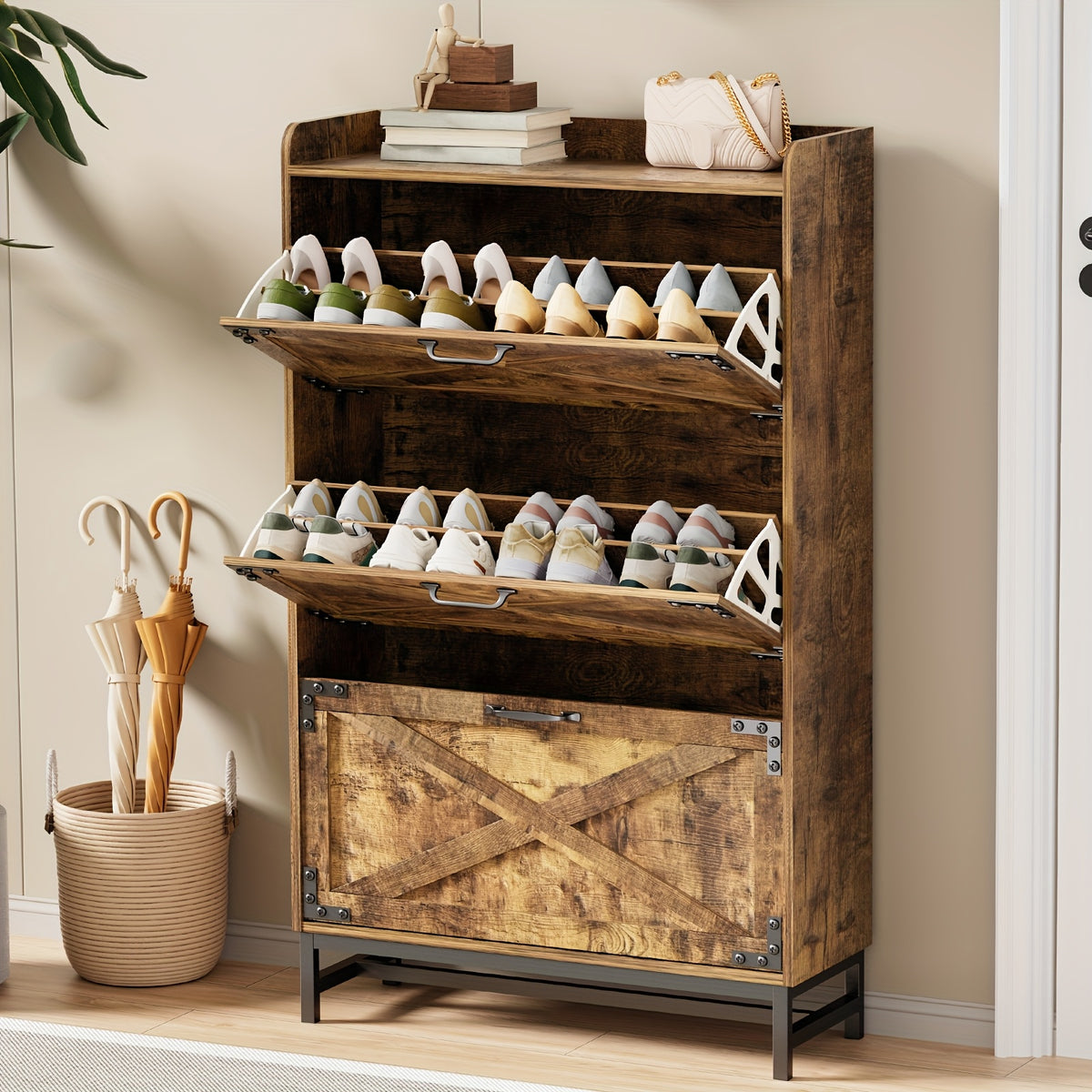 Armário de Sapatos Com 2,3 ou 4 Portas Dobráveis + 1 Ano de Garantia