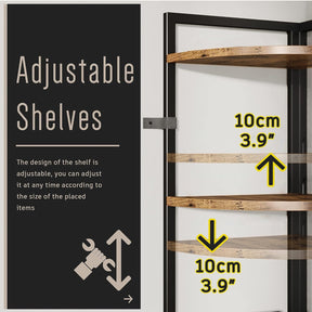 6-Tier Corner Shelf, 71 Inches Corner Bookshelf Multipurpose Storage, Corner Display Rack, Corner Shelf for Living Room, Home Office, Bedroom, Kitchen, Small Space Retro Brown