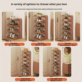 8-story Bamboo Shoe Rack, Multi-purpose Storage Rack, Narrow Space Storage Rack, Simple Bamboo Shoe Rack Suitable For Various Rooms, Room Decoration Rack, Bookshelf Kitchen Shelf, Holiday Gift, Housewarming Gift. Shoe Storage Box