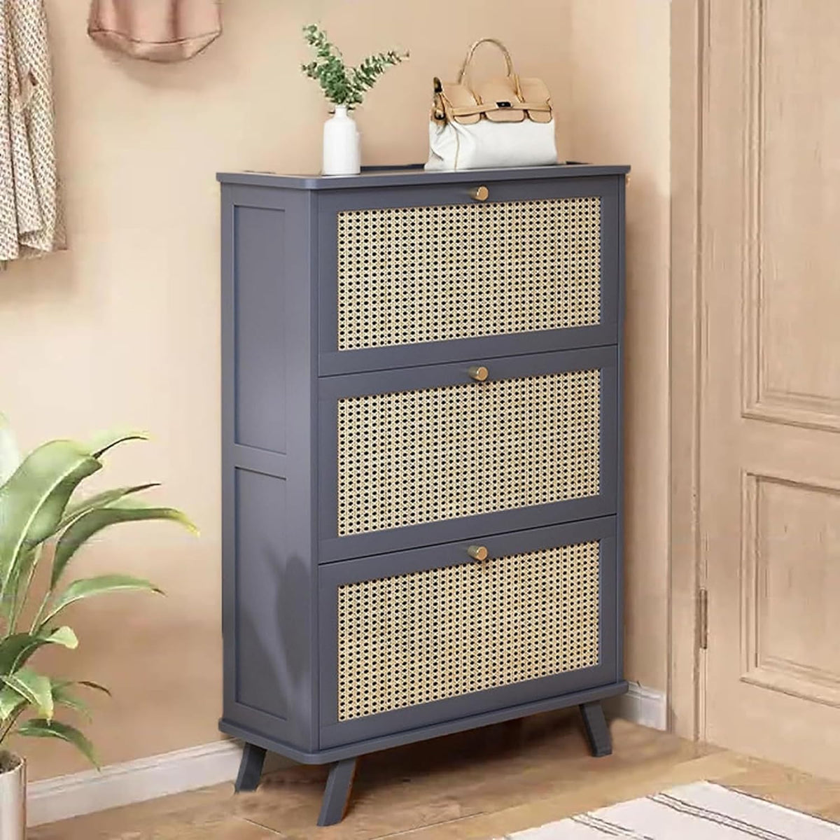 Sapateira de Bambu 3 Portas + 1 Ano de Garantia