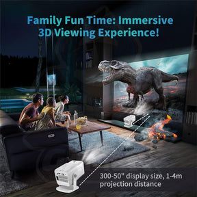 Projetor Hcs350 4k Pro + Game Com 2 Controles Sem Fio Branco