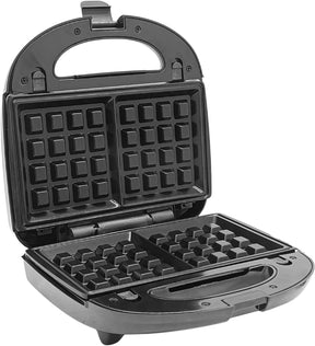 Sanduicheira e Grill Elétrica Antiaderente Preto 3 em 1 850W Compacta e Versátil