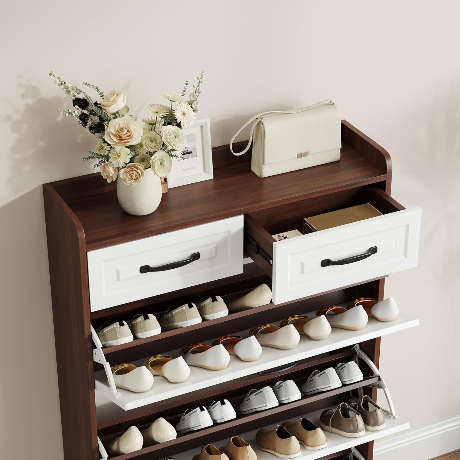 Armário de Sapatos com 3 Portas 2 Gavetas + 1 Ano de Garantia