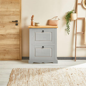 Sapateira Madeira 2 Portas Basculantes 10 Pares Rústico + 1 Ano de Garantia