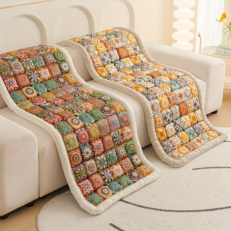 One Plush Thick Bohemian Style Handmade All-Season Non-Slip Multifunctional High-Quality Sofa Cushion, Adding Unique Charm with Eye-Catching Colors and Patterns for the Entire Home Space