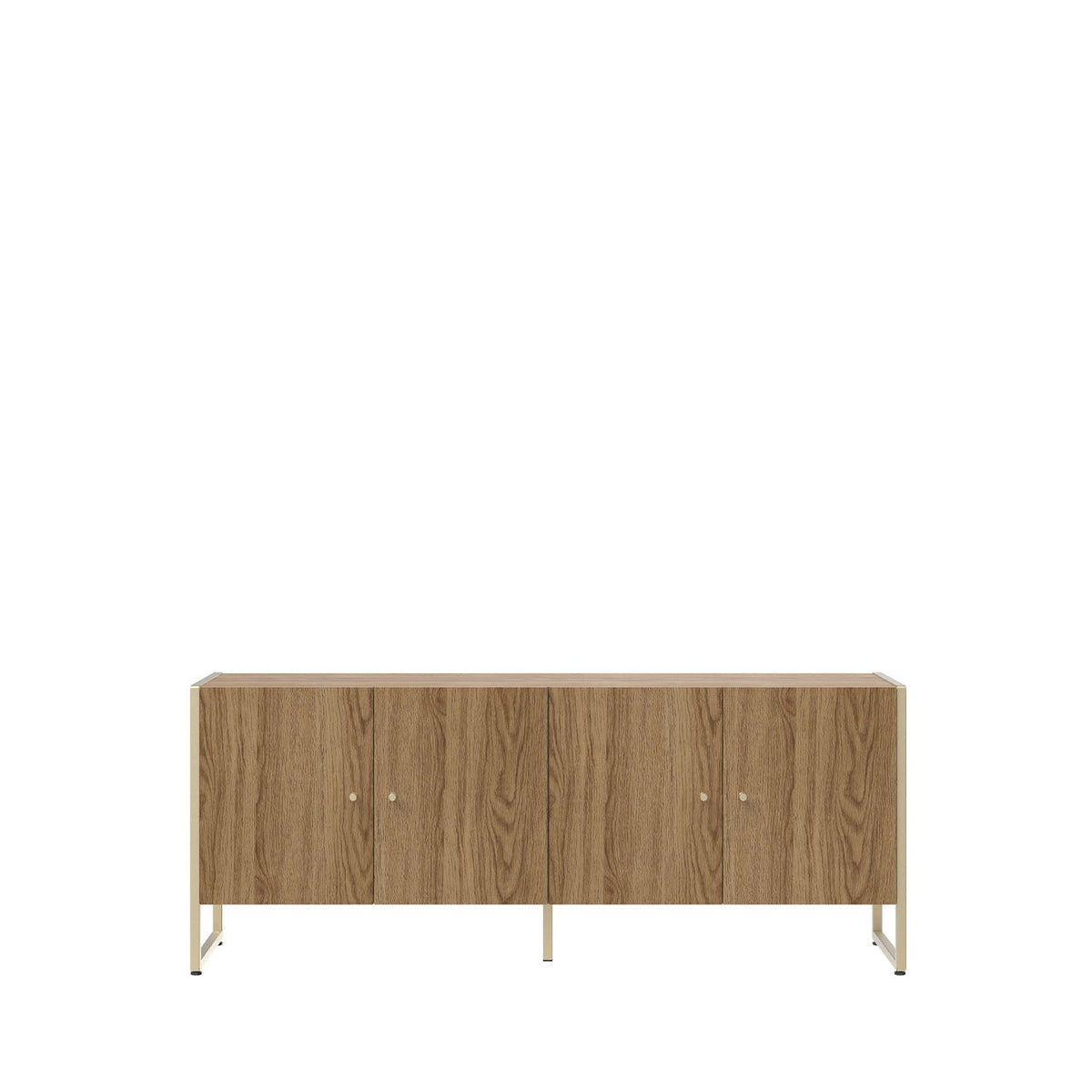 Rack para TV Até 50" 4 Portas Aço com MDF Voss 146 cm - Freijó c/ Champanhe