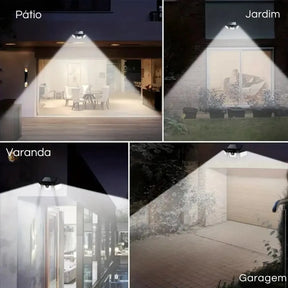 2 Lâmpadas Solares Led Área Externa Com Sensor De Presença Preto