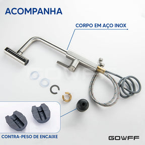 Torneira Misturador Gourmet Cozinha Monocomando Aço Escovado