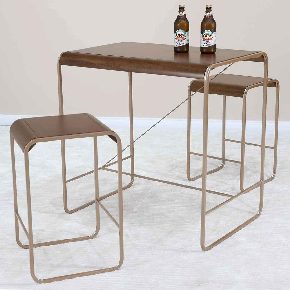 Banqueta Arlon - Natural c/ Cobre