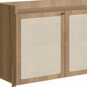 Buffet 3 Portas 2 Gavetas Ander 183 cm - Mel c/ Palhinha - Dourado