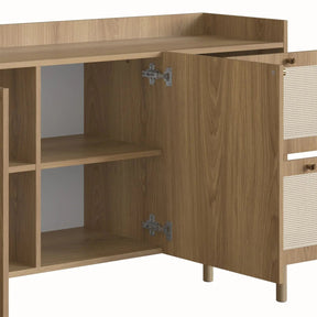 Buffet 3 Portas 2 Gavetas Ander 183 cm - Mel c/ Palhinha - Dourado