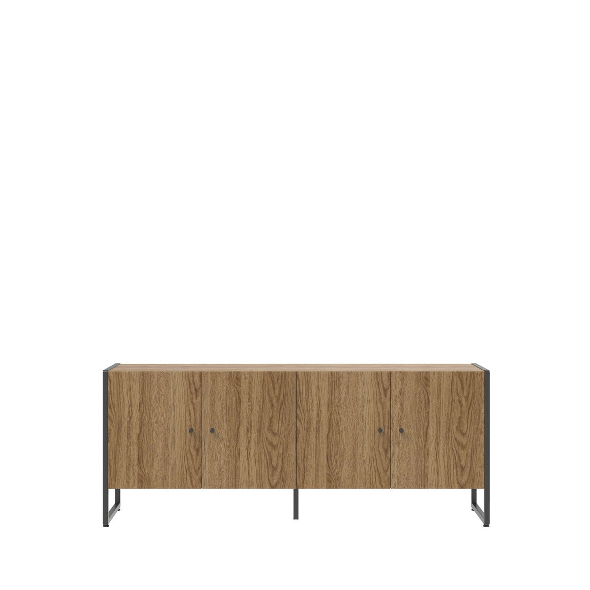 Rack para TV Até 50" 4 Portas Aço com MDF Voss 146 cm - Freijó c/ Preto Fosco