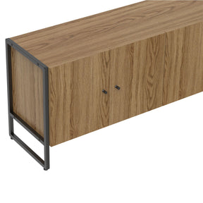 Rack para TV Até 50" 4 Portas Aço com MDF Voss 146 cm - Freijó c/ Preto Fosco