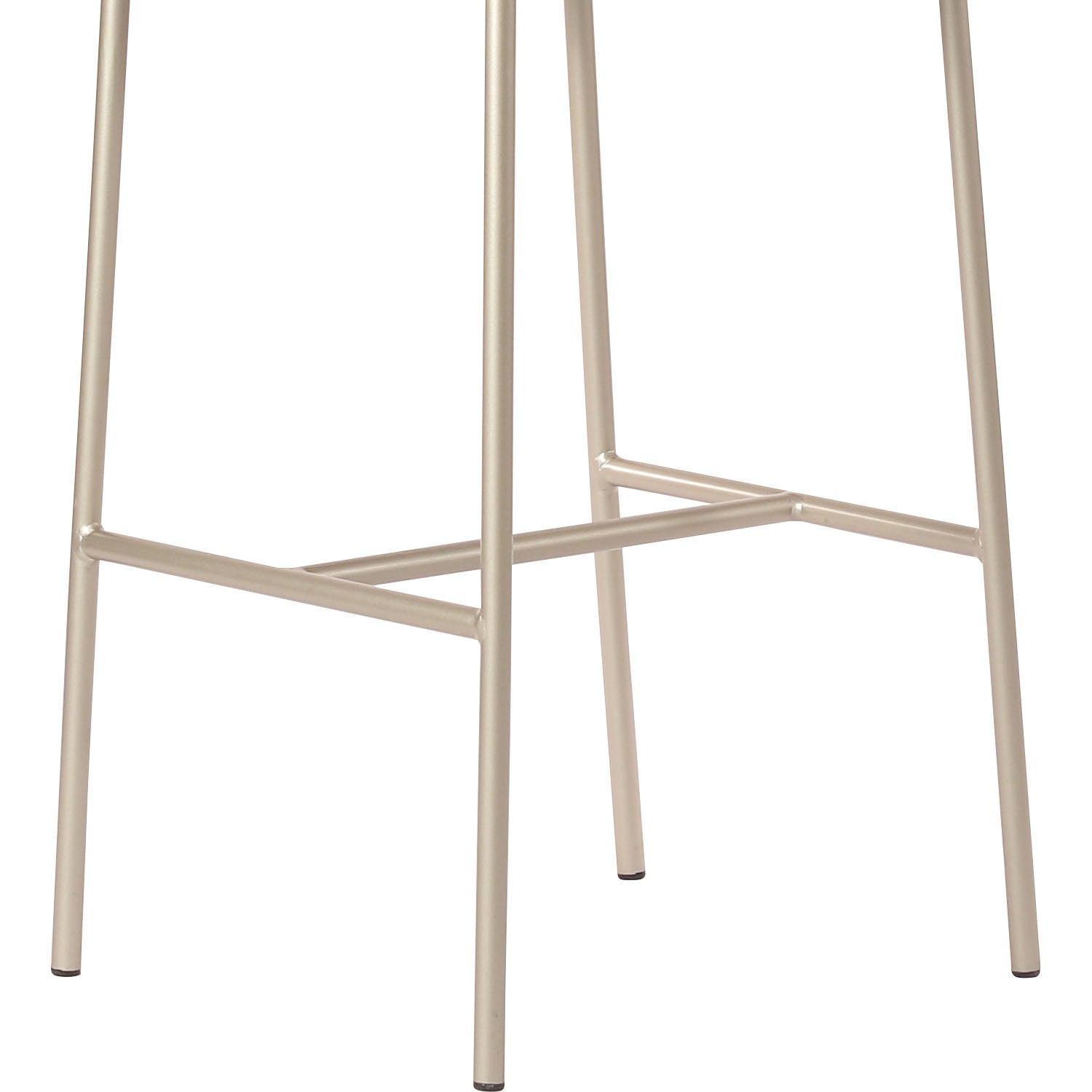 Banqueta Alta de Aço Estofada Lucille - Champanhe c/ Soft Palha