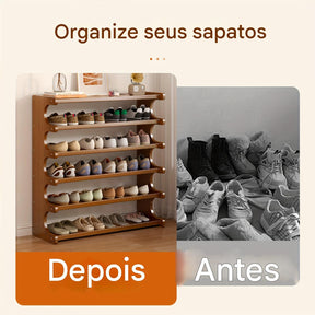 Organizador de Sapatos com em Madeira + 1 Ano de Garantia