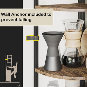 6-Tier Corner Shelf, 71 Inches Corner Bookshelf Multipurpose Storage, Corner Display Rack, Corner Shelf for Living Room, Home Office, Bedroom, Kitchen, Small Space Retro Brown