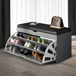 23.62 inch shoe cabinet, integrated multifunctional shoe cabinet for lobby, bedroom, and corridor, with 3 layers of storage space, leather soft bag cushion, convenient and movable, easy to install Gift suitable for giving.