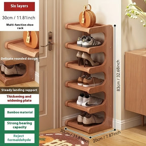 8-story Bamboo Shoe Rack, Multi-purpose Storage Rack, Narrow Space Storage Rack, Simple Bamboo Shoe Rack Suitable For Various Rooms, Room Decoration Rack, Bookshelf Kitchen Shelf, Holiday Gift, Housewarming Gift. Shoe Storage Box