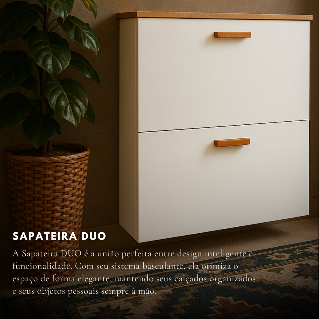 Sapateira Suspensa De Parede Vertical 2 Portas Basculante Moderna Estilo Minimalista Organizar