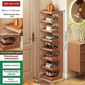 8-story Bamboo Shoe Rack, Multi-purpose Storage Rack, Narrow Space Storage Rack, Simple Bamboo Shoe Rack Suitable For Various Rooms, Room Decoration Rack, Bookshelf Kitchen Shelf, Holiday Gift, Housewarming Gift. Shoe Storage Box