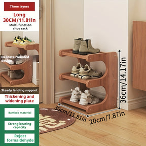 8-story Bamboo Shoe Rack, Multi-purpose Storage Rack, Narrow Space Storage Rack, Simple Bamboo Shoe Rack Suitable For Various Rooms, Room Decoration Rack, Bookshelf Kitchen Shelf, Holiday Gift, Housewarming Gift. Shoe Storage Box