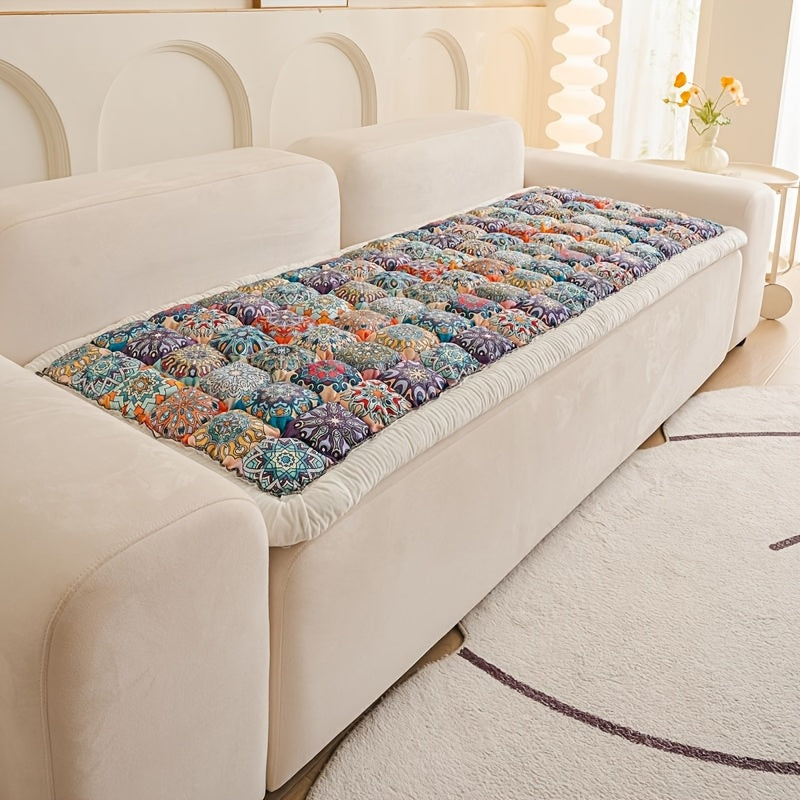 One Plush Thick Bohemian Style Handmade All-Season Non-Slip Multifunctional High-Quality Sofa Cushion, Adding Unique Charm with Eye-Catching Colors and Patterns for the Entire Home Space