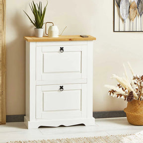 Sapateira Madeira 2 Portas Basculantes 10 Pares Rústico + 1 Ano de Garantia