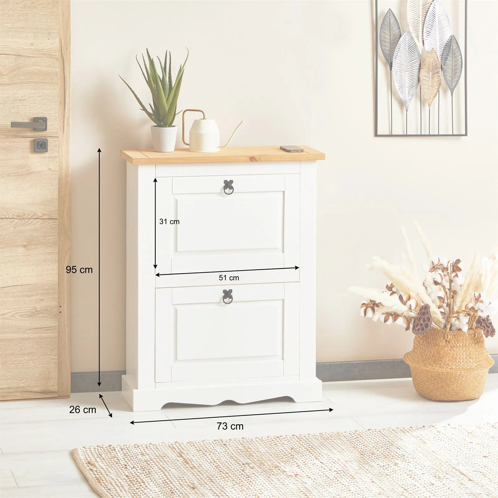 Sapateira Madeira 2 Portas Basculantes 10 Pares Rústico + 1 Ano de Garantia