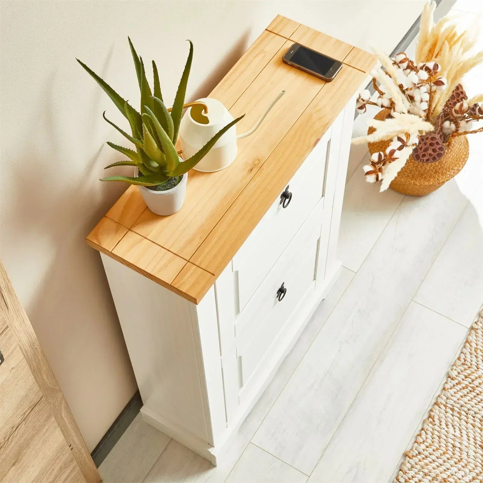 Sapateira Madeira 2 Portas Basculantes 10 Pares Rústico + 1 Ano de Garantia