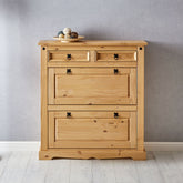 Sapateira Madeira 2 Portas Basculantes 2 Gavetas 16 Pares + 1 Ano de Garantia