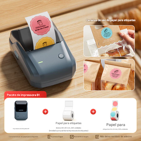 Impressora De Etiquetas De Código De Barras E Preço NIIMBOT B1 , Adesivos De Informações De Data/Produto Alimentos